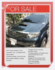 Selling Black Toyota Fortuner in Pasig