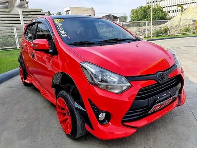 Sell Red 2017 Toyota Wigo at Manual Gasoline at 14000 km in Cebu City