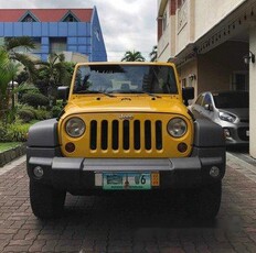 Yellow Jeep Wrangler 2011 Automatic Gasoline for sale