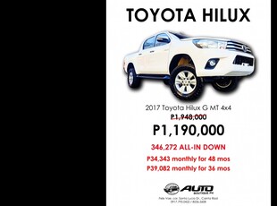 White Toyota Hilux 2017 for sale in Cainta