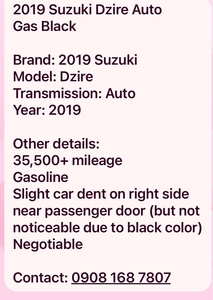 Silver Suzuki Dzire 2019 for sale in San Pedro