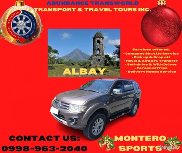 MONTERO SPORTS FOR RENT SELF DRIVE OR WITH DRIVER