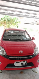 Red Toyota Wigo 2015 Hatchback for sale in Batangas