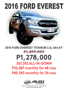 2016 Ford Everest Titanium 3.2L 4x4 AT in Cainta, Rizal