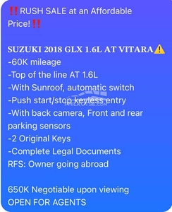 2018 Suzuki Vitara GLX AT in Cagayan de Oro, Misamis Oriental