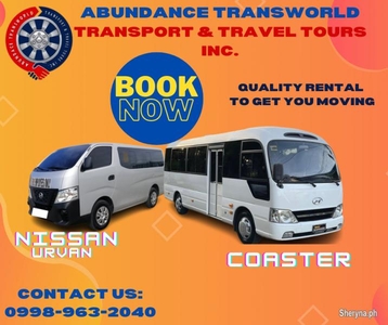 LOOKING FOR A CAR RENTAL?AVAILABLE UNITS NISSAN URVAN & COASTER