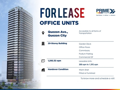 Office For Rent In Quezon Avenue, Quezon City