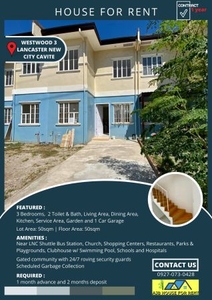 House for Rent in Lancaster New City Cavite