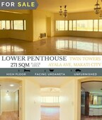 Ayala Avenue Makati 3BR Twin Towers Lower Penthouse For Sale