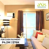 RFO studio unit in AXIS RESIDENCES Rent to own