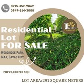 Rush Sale! Residential Lot for SALE @ Woodridge Park, Maa, Davao City