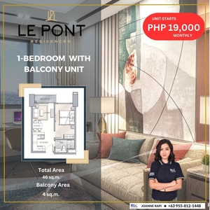 1 Bedroom for sale in Le Pont Residences Bridgetowne Pasig city on Carousell