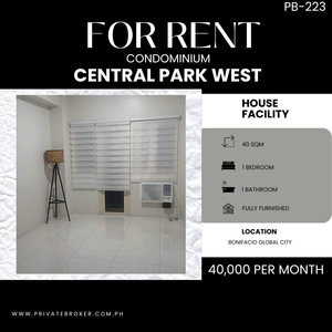 1 Bedroom Unit For Rent at Central Park West BGC on Carousell