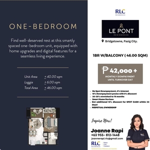 1Bedroom Le pont for sale Located at bridge town pasig on Carousell