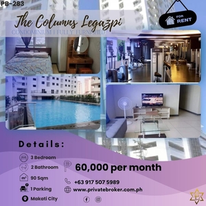3 Bedroom Unit For Rent at The Columns Legaspi Village Makati on Carousell