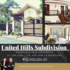 4-Bedroom House & Lot For Sale at United Hills UPS 1 Paranaque beside ARCA South