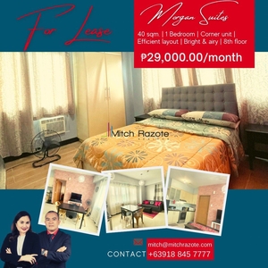 40 Sqm Fully Furnished 1 Bedroom Corner Unit For Lease at Morgan Suites McKinley Hill BGC on Carousell