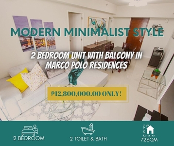 A 2-Bedroom Modern Minimalist Style with balcony is up for SALE at Marco Polo Residences Tower 3