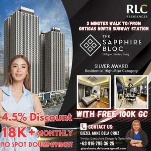 Affordable Pre-Selling No Spot Downpayment 1 bedroom Condo Unit For Sale in Ortigas Pasig at The Sapphire Bloc East and South Tower on Carousell