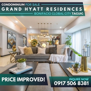 Brand New Condominium Unit For Sale in Grand Hyatt Residences BGC 3 Bedrooms on Carousell