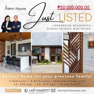 Brand New Modern 4 Bedroom House For Sale in Lindenwood Residences Susana Heights