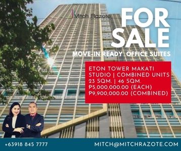 Combined Studio Units Converted to a Big 1 Bedroom Unit For Sale at Eton Tower Dela Rosa Makati Ideal for Office or Residential Use on Carousell