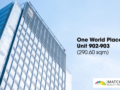 For Rent: 122sqm PEZA Certified Office Space at One World Place BGC near Uptown