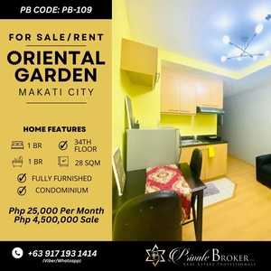 For Rent and For Sale Fully Furnished 1 Bedroom Unit at Oriental Garden Makati on Carousell