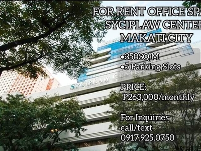 FOR RENT OFFICE SPACE SYCIPLAW CENTER MAKATI CITY on Carousell