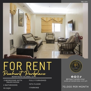Fully Furnished 3BR Condo Unit for Rent at Penhurst Parkplace with Parking on Carousell