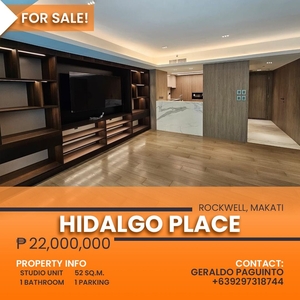 Hidalgo Place Studio Unit For Sale - Near Power Plant Mall