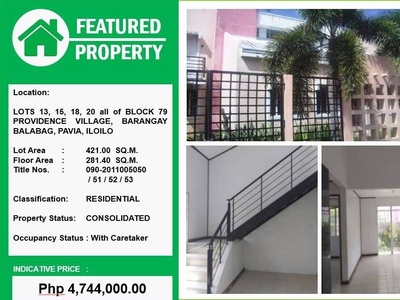House and Lot For Sale in Providence Village Balabag
