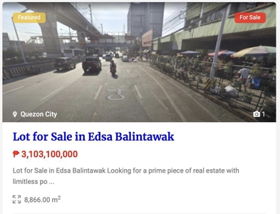 Lot For Sale in EDSA Balintawak on Carousell