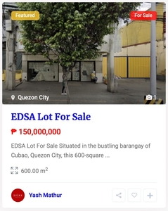 Lot For Sale on EDSA on Carousell