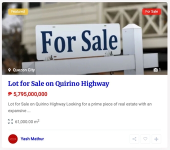 Lot for Sale on Quirino Highway Novaliches