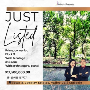 Prime Corner Lot For Sale at Town and Country Estates Valley Golf Antipolo on Carousell