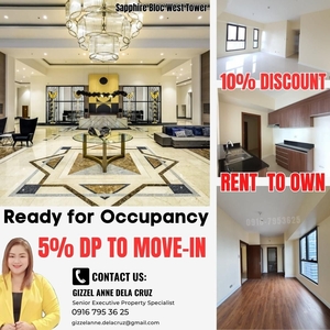 Rent to Own 2 bedroom condo unit for sale in Ortigas Pasig at The Sapphire Bloc West Near ADB