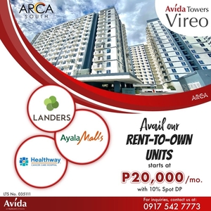 Rent-to-Own Studio unit now for P14k/mo. at Avida Towers Vireo