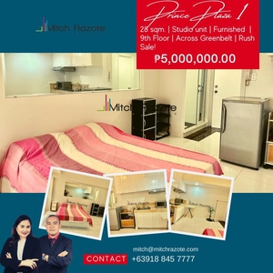 Rush Sale! Furnished Studio Unit at Prince Plaza 1 Across Greenbelt 5 Right in the Heart of Legaspi Village Makati on Carousell