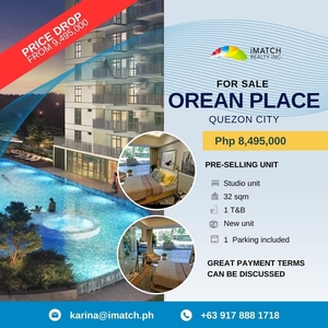 Rush Sale: Orean Place Vertis North Quezon City 32sqm Studio w/Parking for only P8.495m! on Carousell