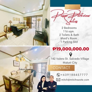 Spacious 2-Bedroom Unit For Sale at Paseo Parkview Suites Salcedo Village Makati on Carousell