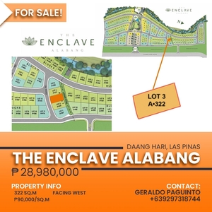 The Enclave Alabang lot For Sale - Near Daang Hari