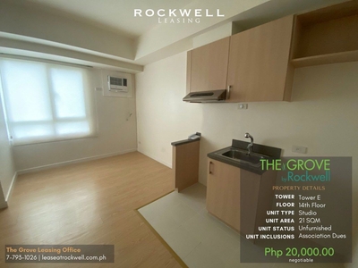 Unfurnished Studio Unit For Rent in The Grove by Rockwell on Carousell