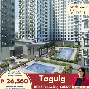 Very Accessible Condo for Sale: Avida Towers VIREO in Arca South TAGUIG: near Airport