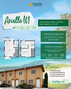 Camella Sorsogon House & Lot For Sale - Arielle Townhouse