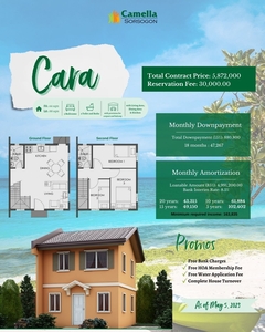 Cara Unit House & Lot For Sale at Camella Sorsogon