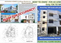 Rent to Own & Ready For Occupany Brand New 1BR Condo with Parking For Sale in Severina, Sucat near Sucat SLEX