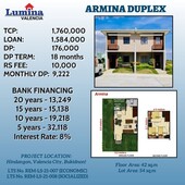 BEST LOWEST PRICE AFFORDABLE EASY TO PAY FOR GLOBAL PINOY OFW 3BEDROOMS 2STOREY DPLX HOUSE IN LUMINA VALENCIA, BUKIDNON