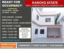 BRAND NEW PRE SELLING TOWNHOUSE RANCHO ESTATE