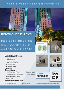 3BR Penthouse Ready for Occupancy Rent to Own Resort Type Condo Near Ortigas Kasara Urban Resort Residences on Carousell
